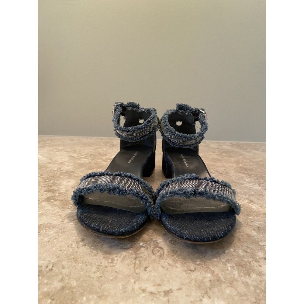 Stuart Weitzman Denim Block Heel Sandals 6.5 - Picture 8 of 12